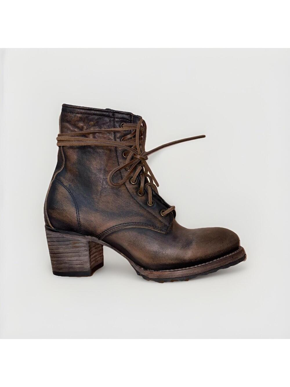 Freebird By Steven Cavalier Leather Combat Boots Womens Size 9 Distressed